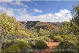On the way up Razorback Ridge looking back to Rocky Saddle and Hugh Gorge