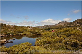 One of the small lakes on the way up Mount Jerusalem