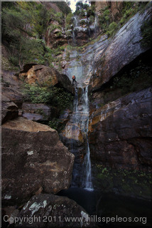 The final abseil in Yileen Canyon
