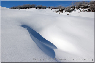 Snow sculptures on Valentine's Trail