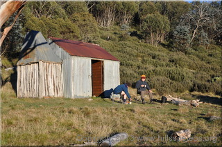 Breakfast outside Kidman Hut