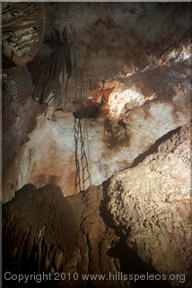 Ladder climb out of Glass Cave 2010